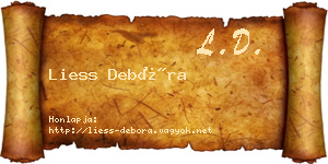 Liess Debóra névjegykártya